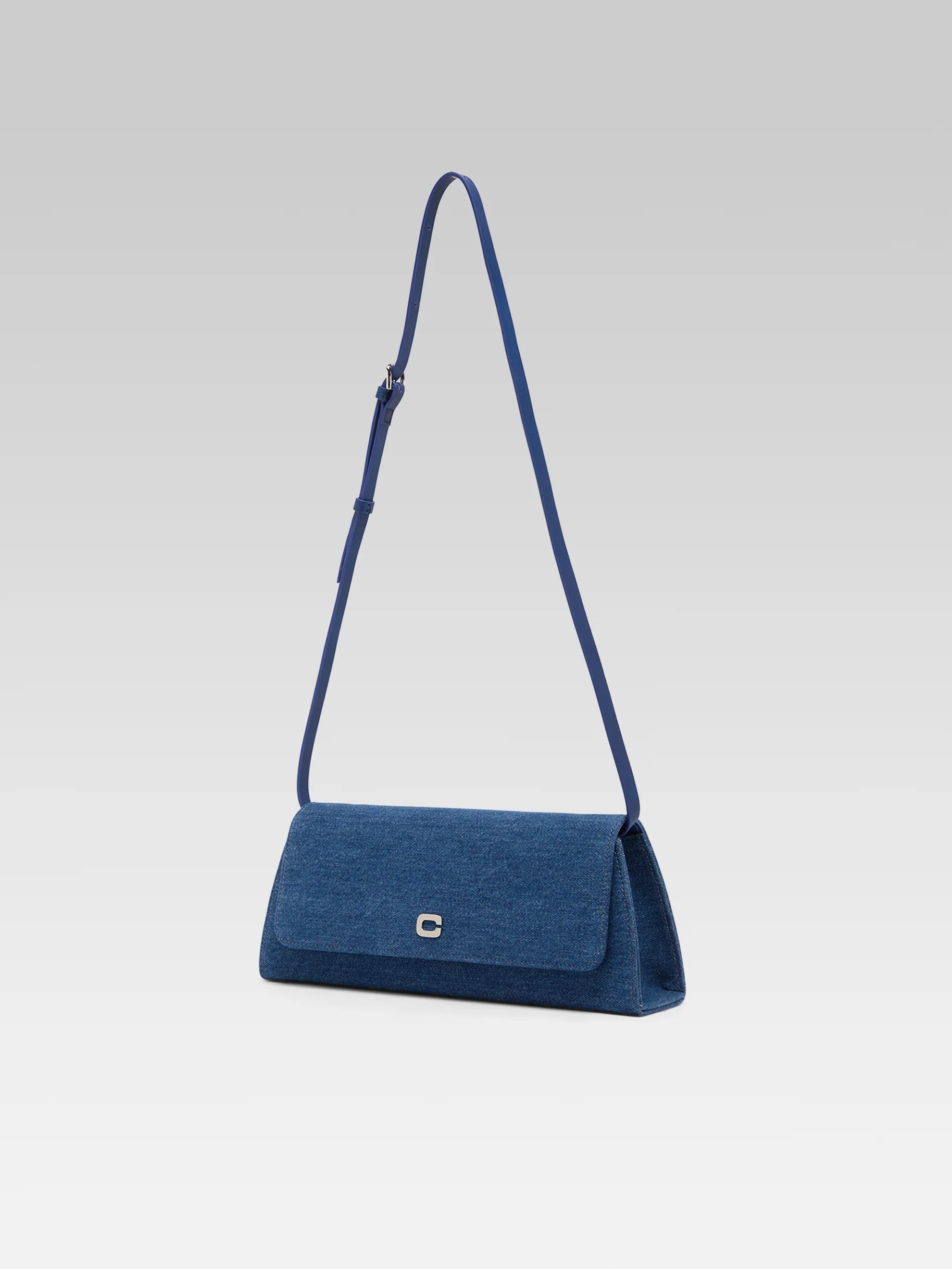 Madeleine - Sac épaule tissus jean bleu - Image 3