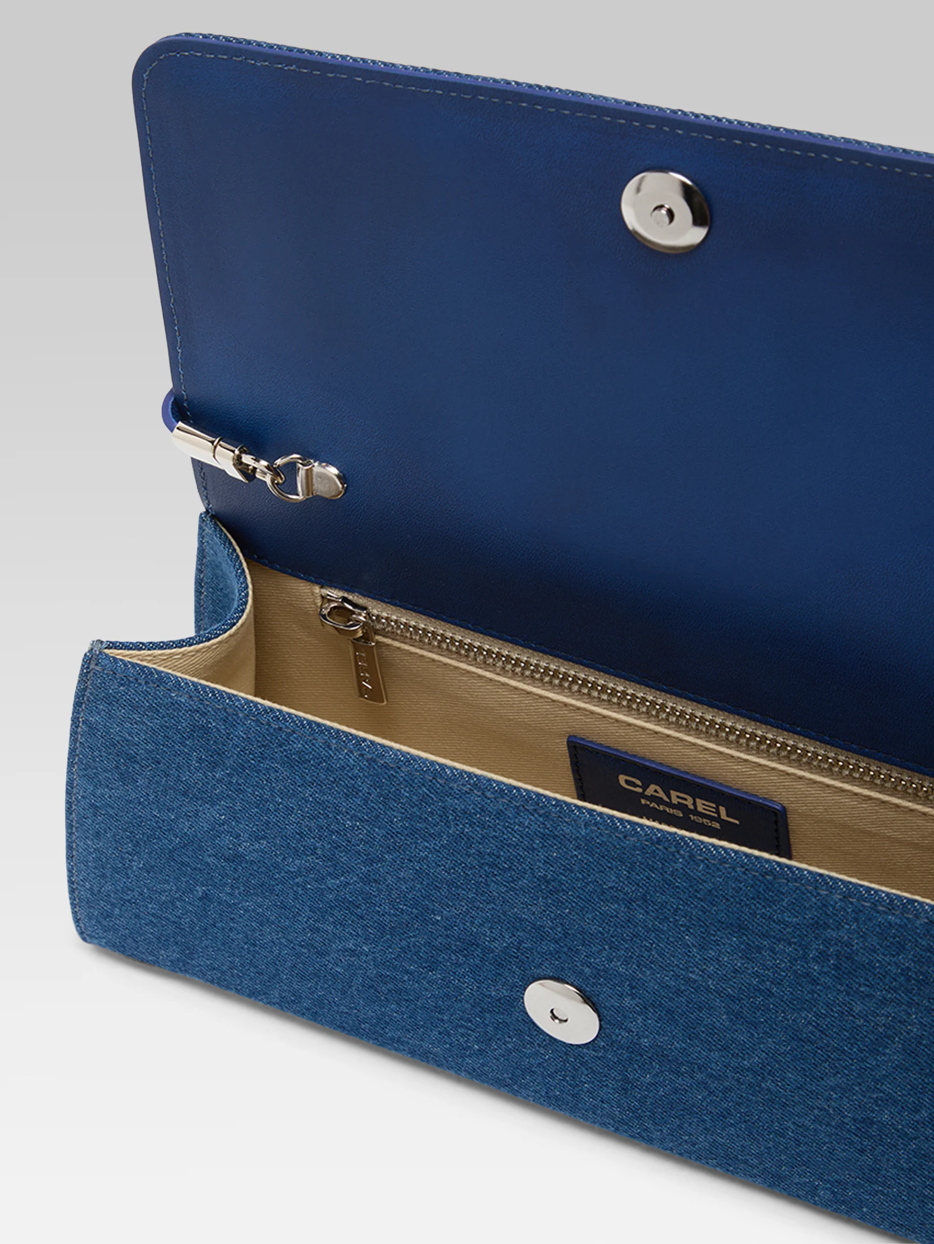 Madeleine - Sac épaule tissus jean bleu - Image 4