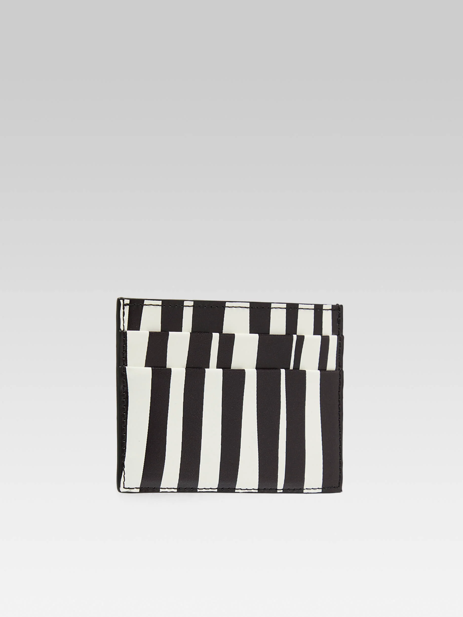 Marais - Porte carte cuir imprimé upcyclé noir et blanc - Image 3