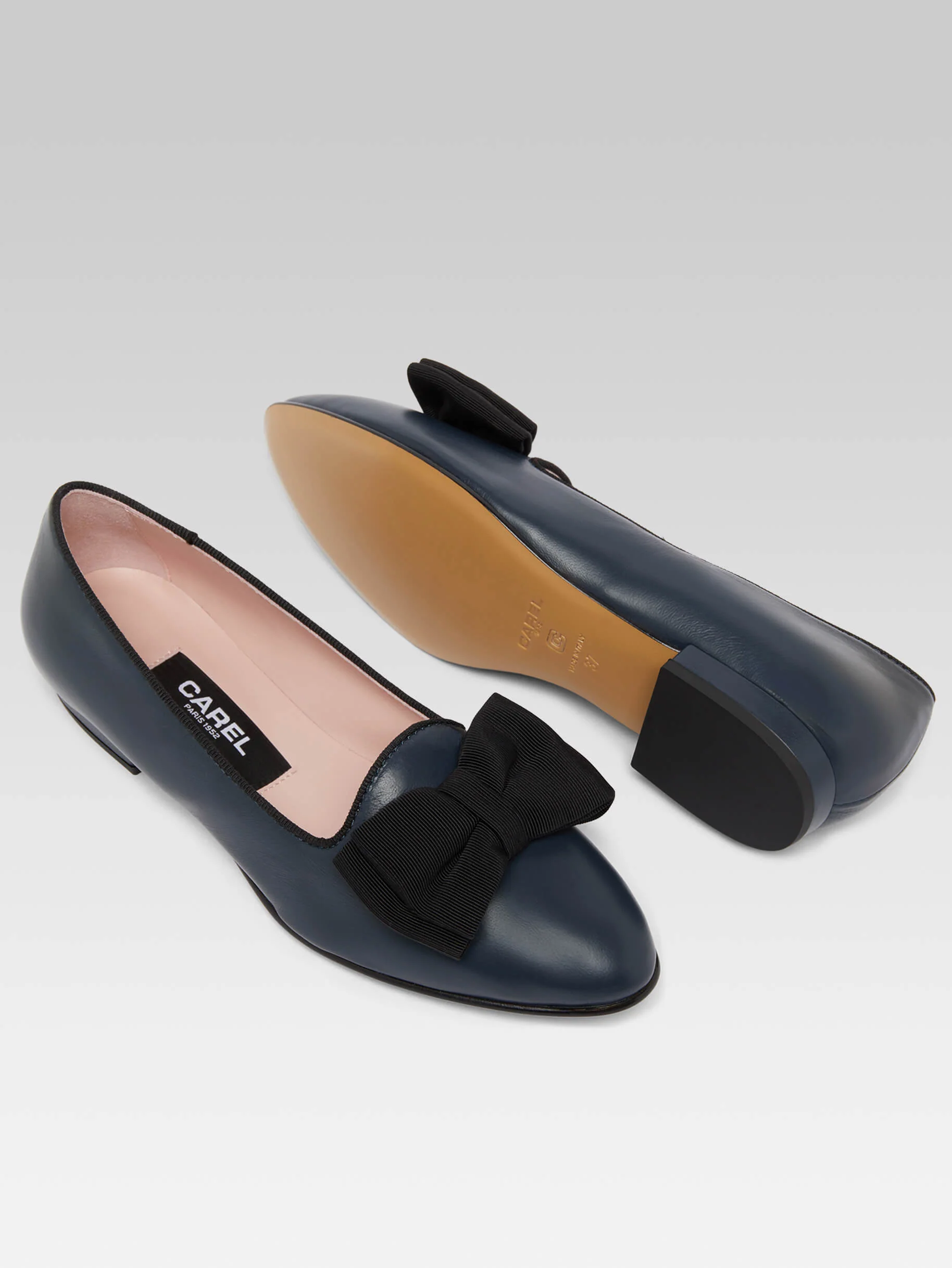 Marquis - Ballerines à noeud cuir bleu marine - Image 5