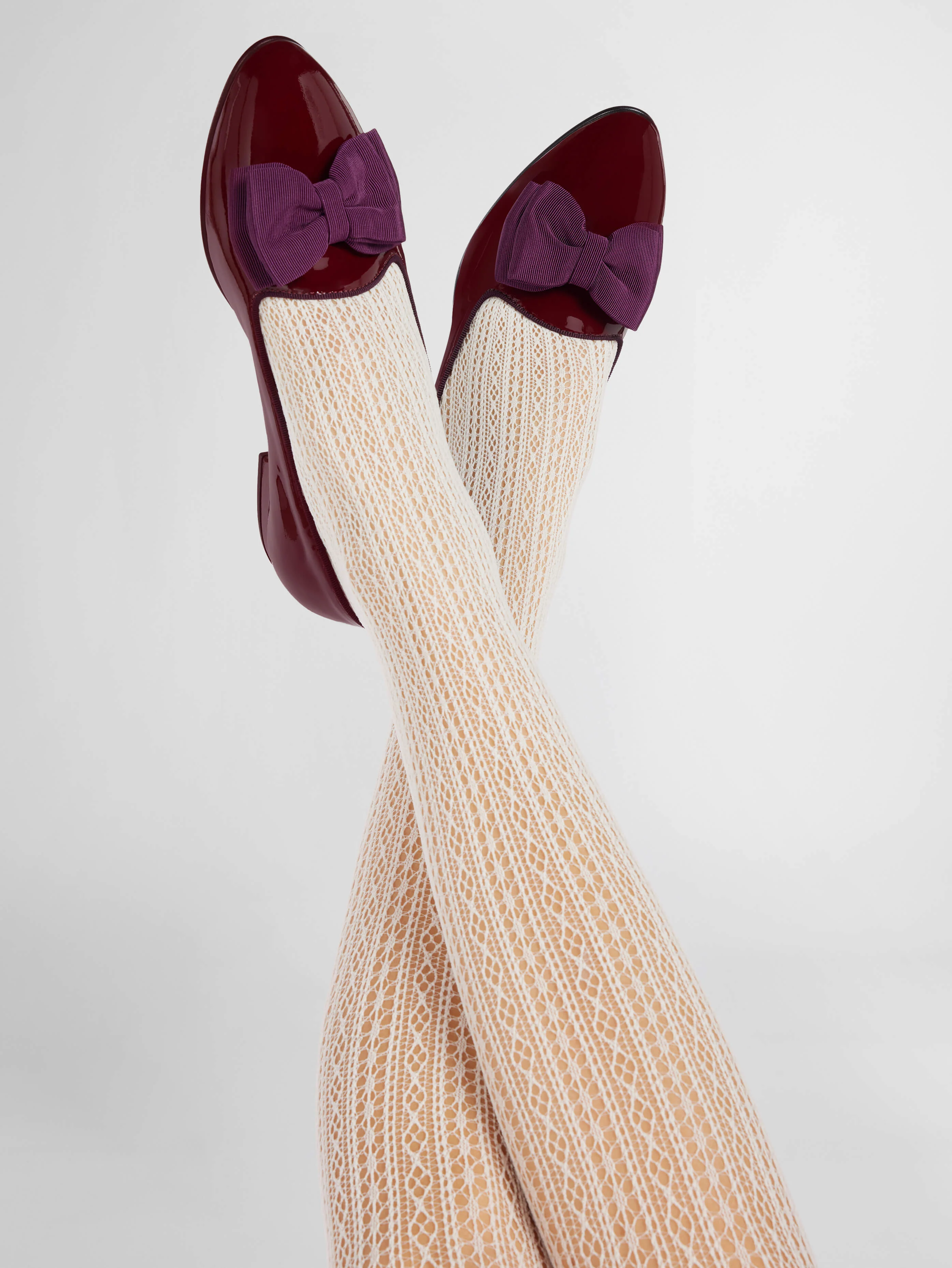 Marquis - Ballerines à noeud cuir verni bordeaux - Image 5