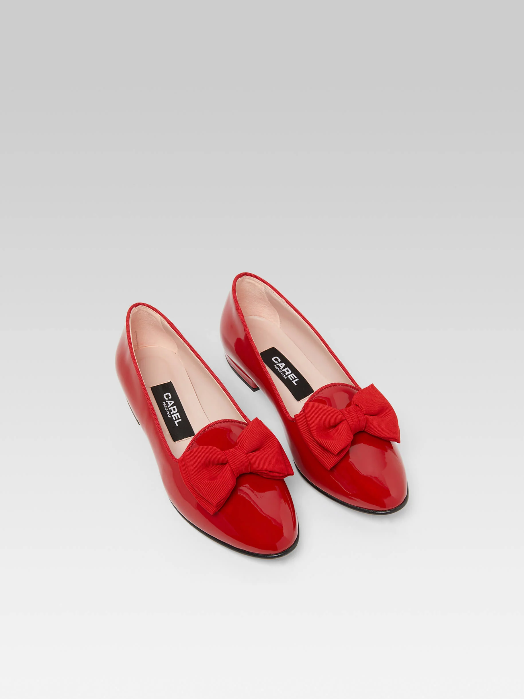 Marquis - Ballerines à noeud cuir verni rouge - Image 4