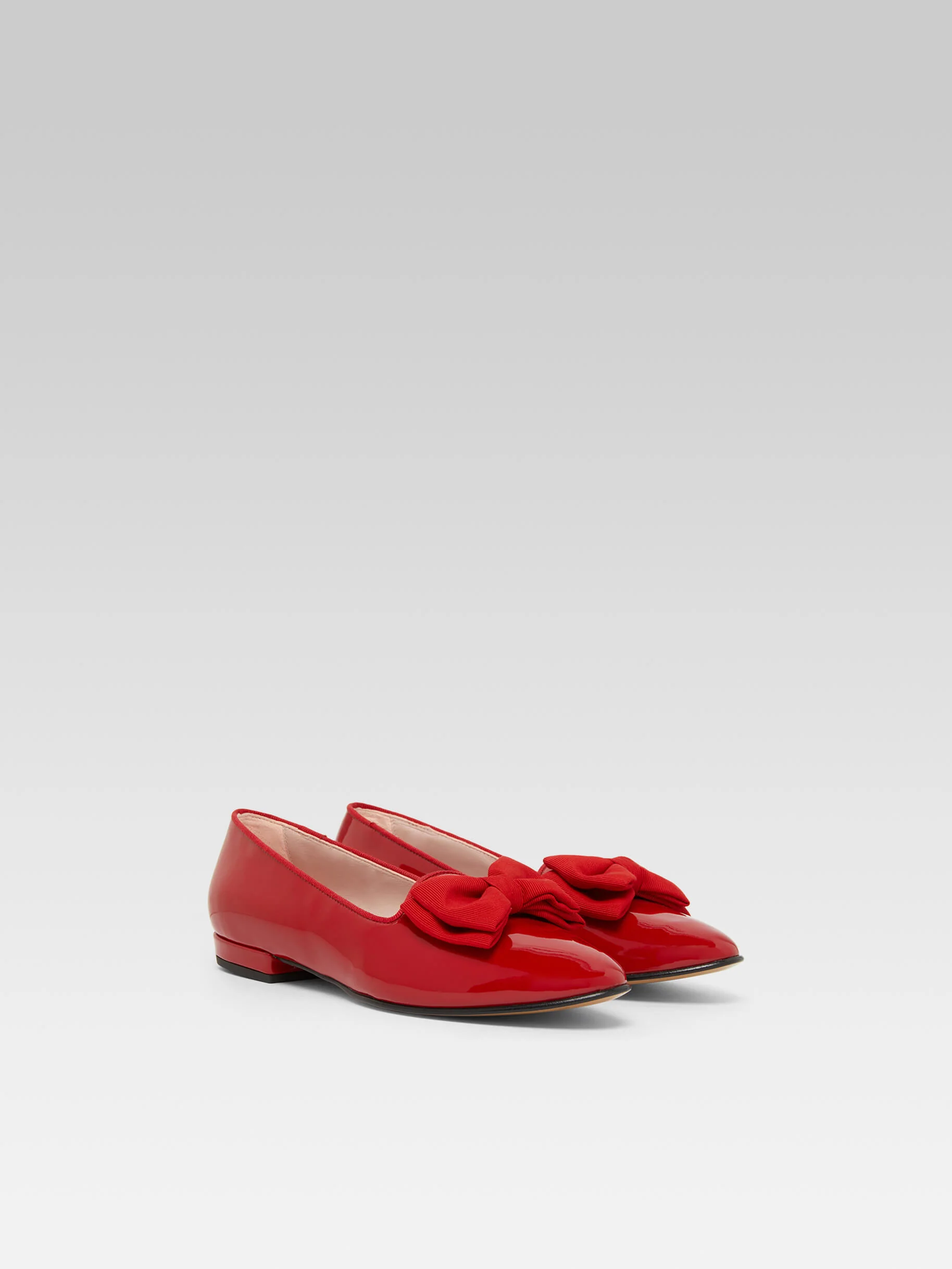 Marquis - Ballerines à noeud cuir verni rouge - Image 5