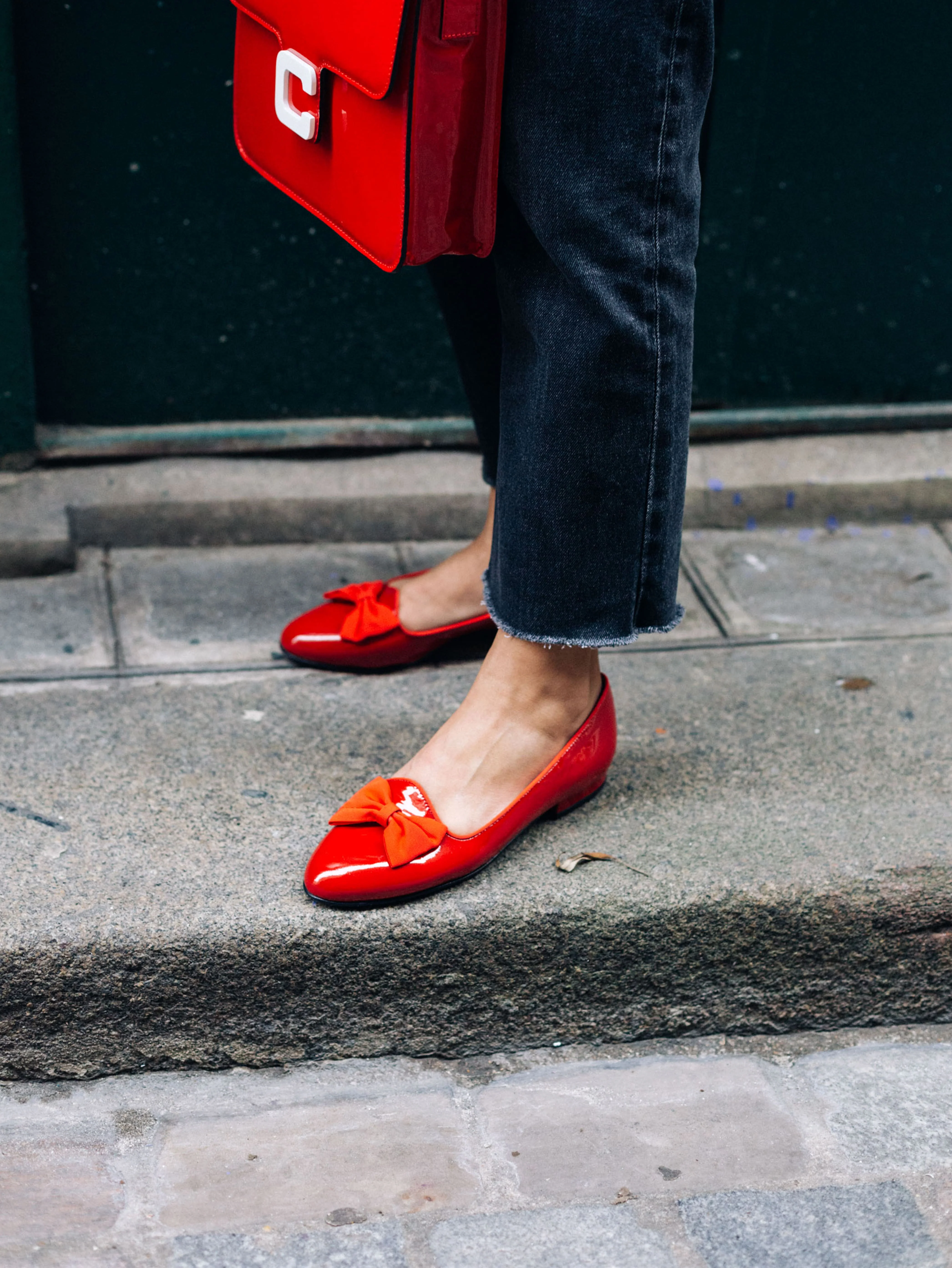 Marquis - Ballerines à noeud cuir verni rouge - Image 9