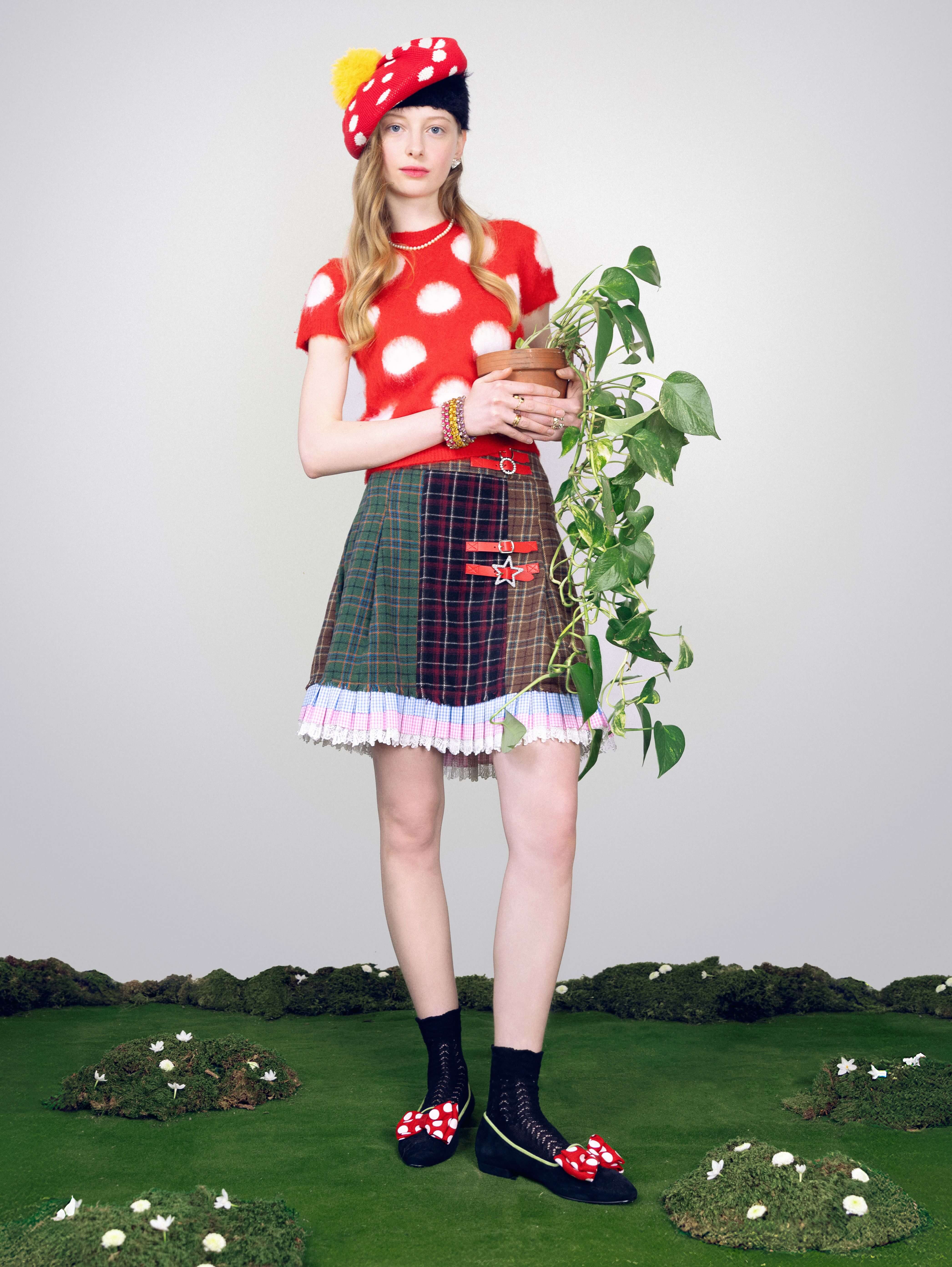 Marquis XL - Ballerines cuir velours noir à noeud rouge et blanc - Image 3