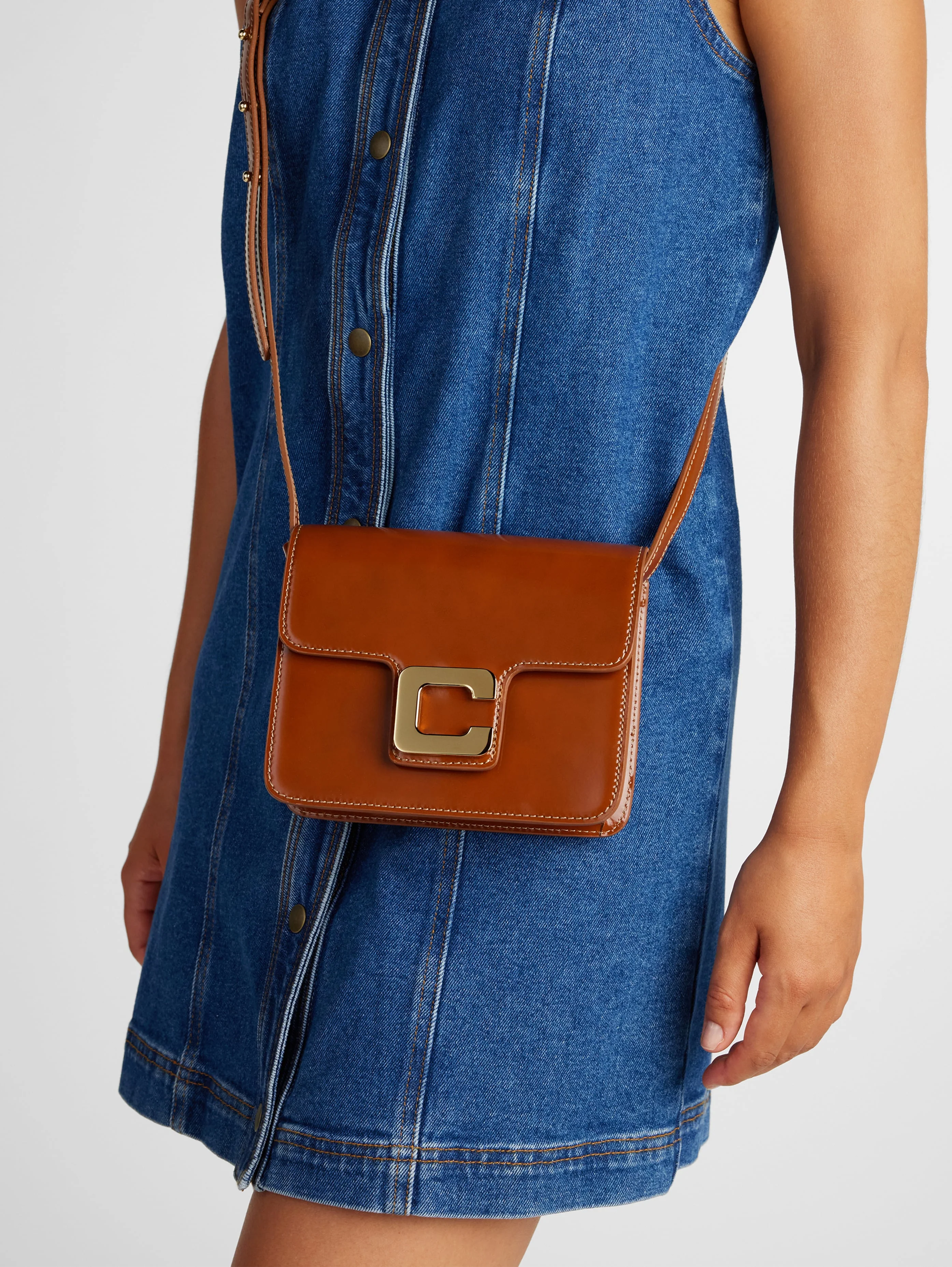 Mini Sorbonne - Sac cuir glacé cognac - Image 3