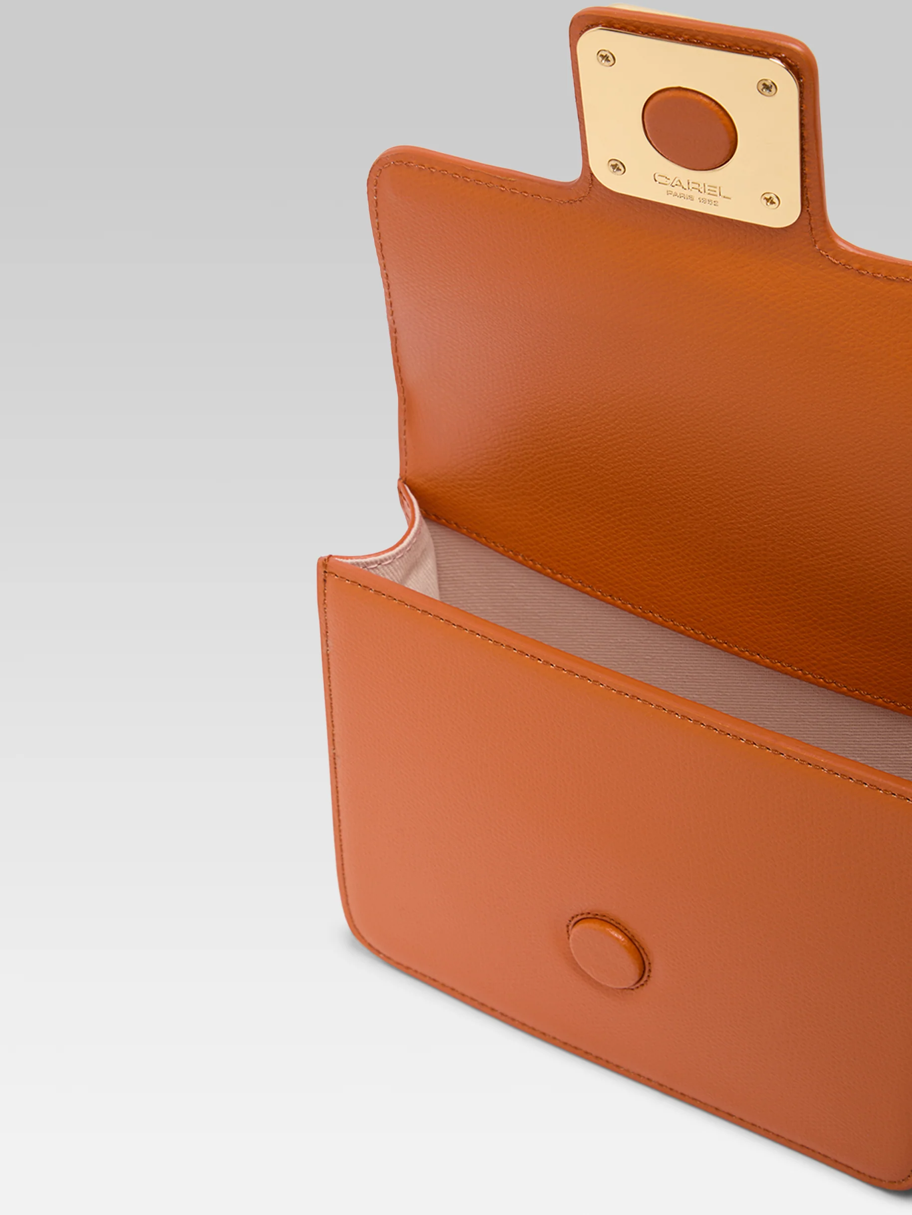 Mini Sorbonne - Sac cuir grainé orange - Image 4