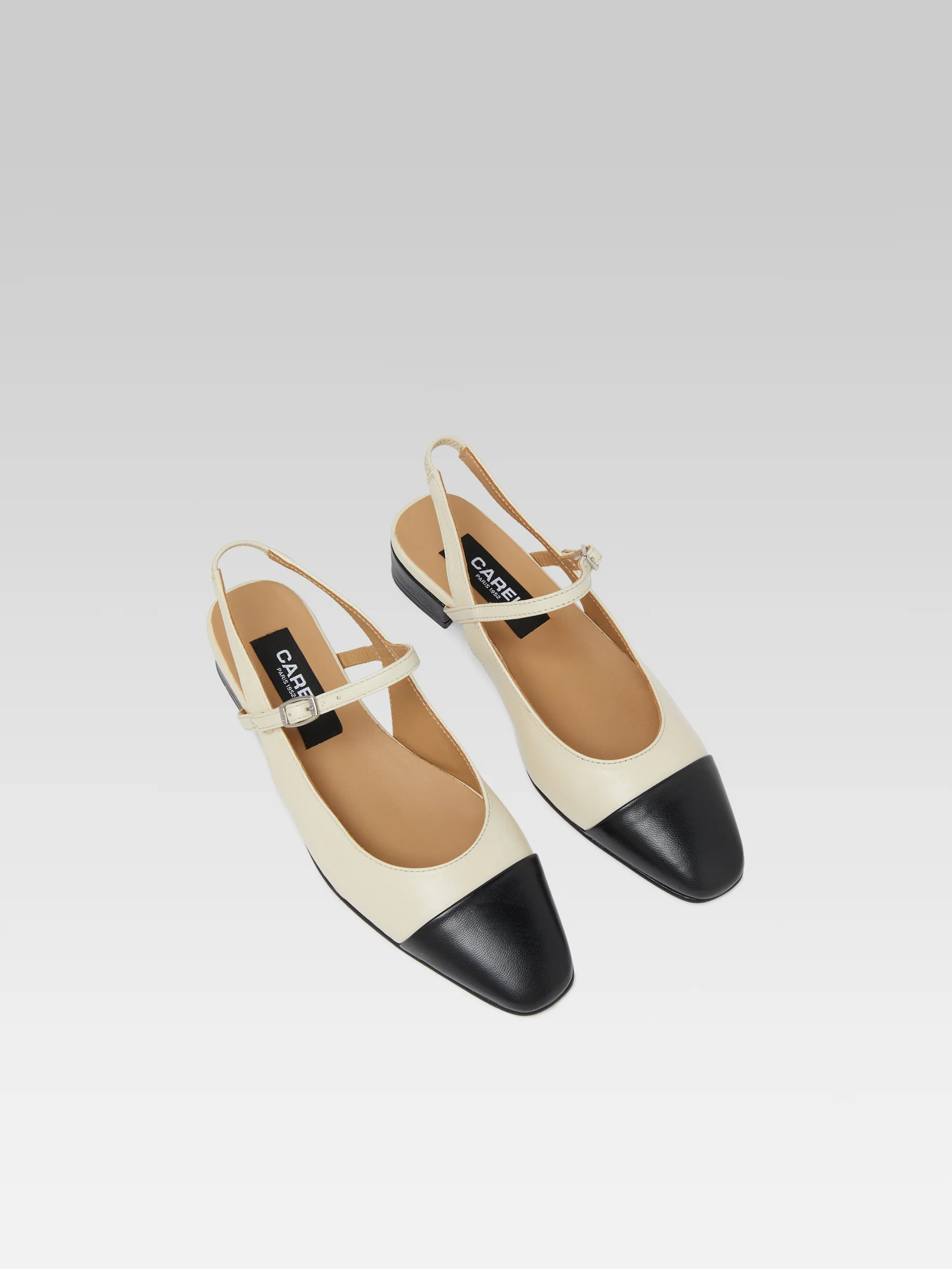 Oceano - Slingback cuir beige et noir - Image 4