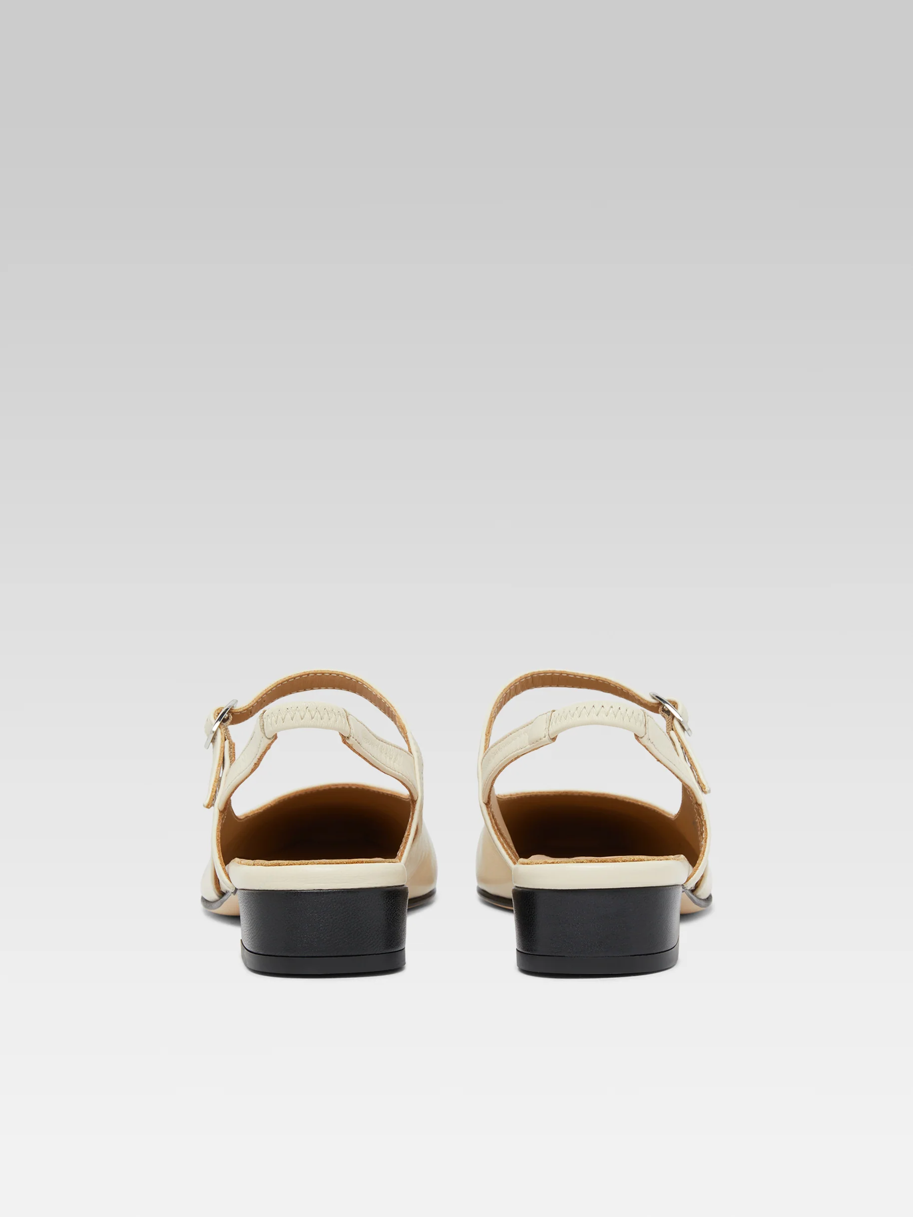 Oceano - Slingback cuir beige et noir - Image 6
