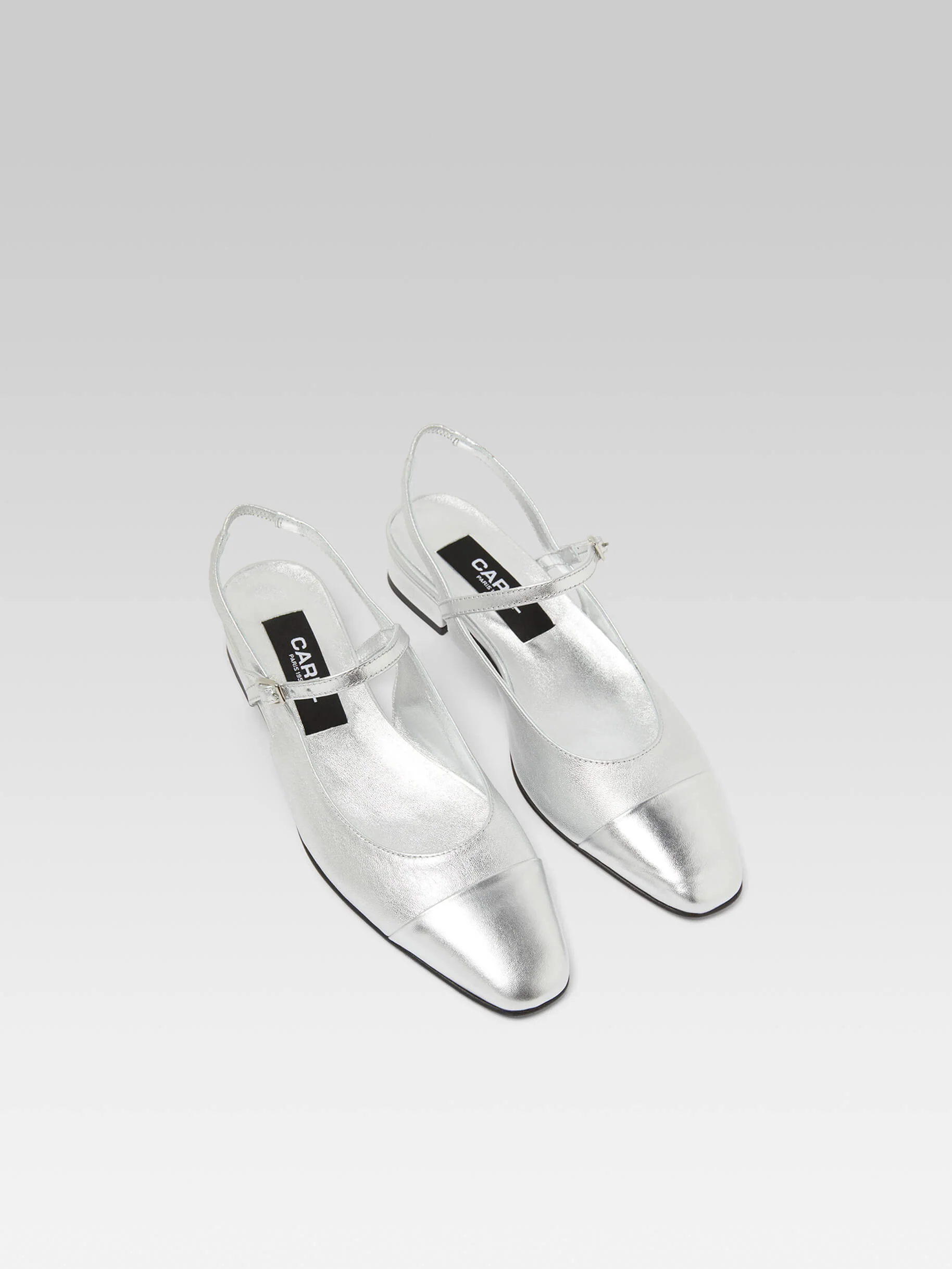 Oceano - Slingback cuir laminé bi-argent - Image 5