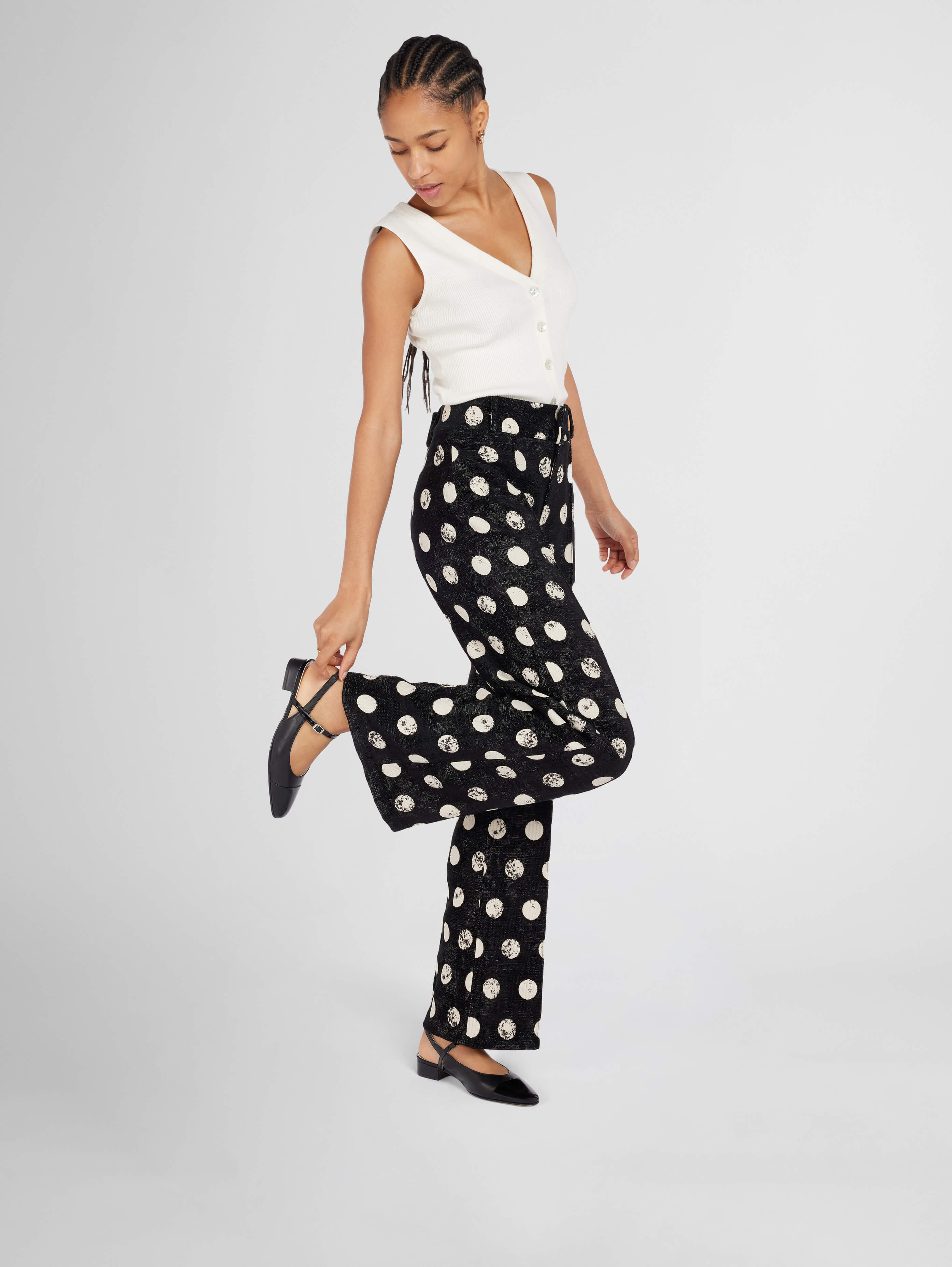 Oceano - Slingback cuir noir et cuir verni noir - Image 3