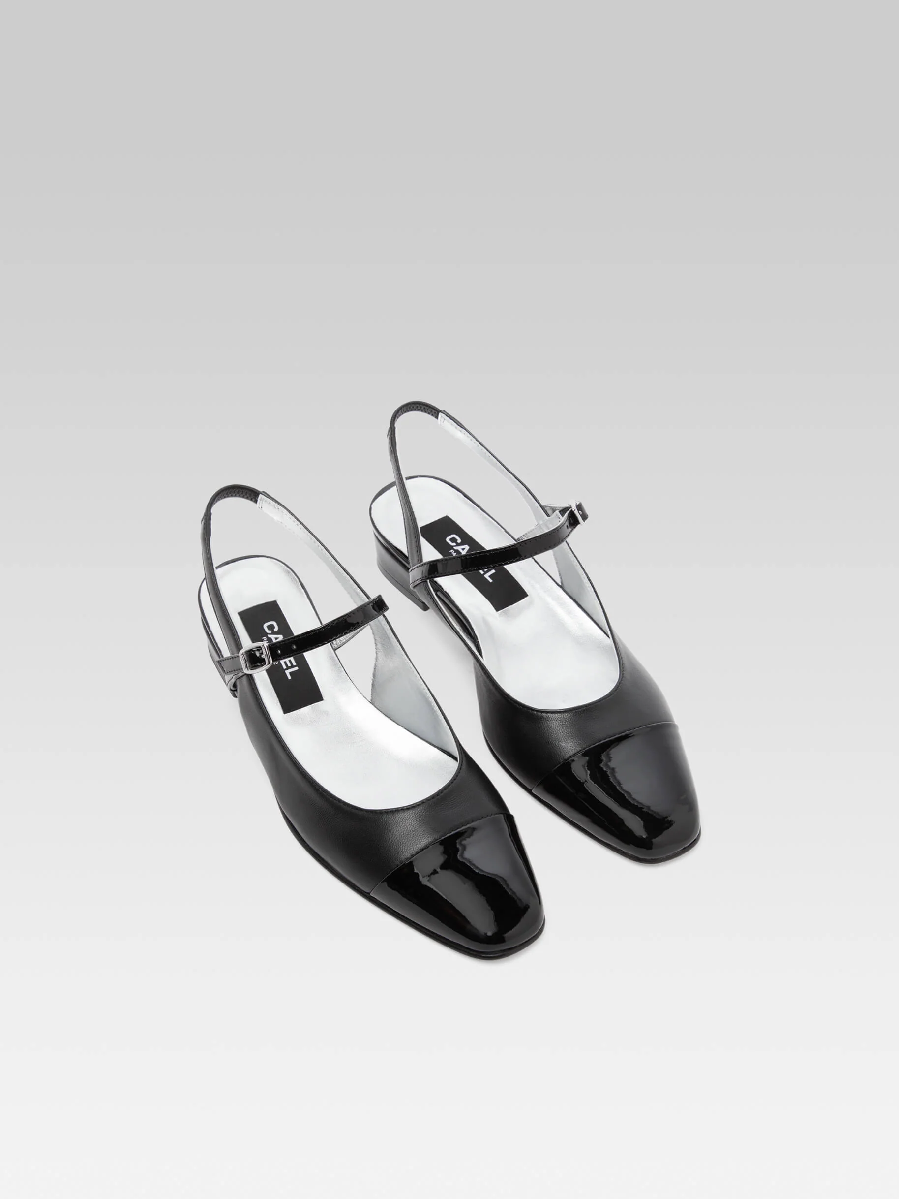 Oceano - Slingback cuir noir et cuir verni noir - Image 5