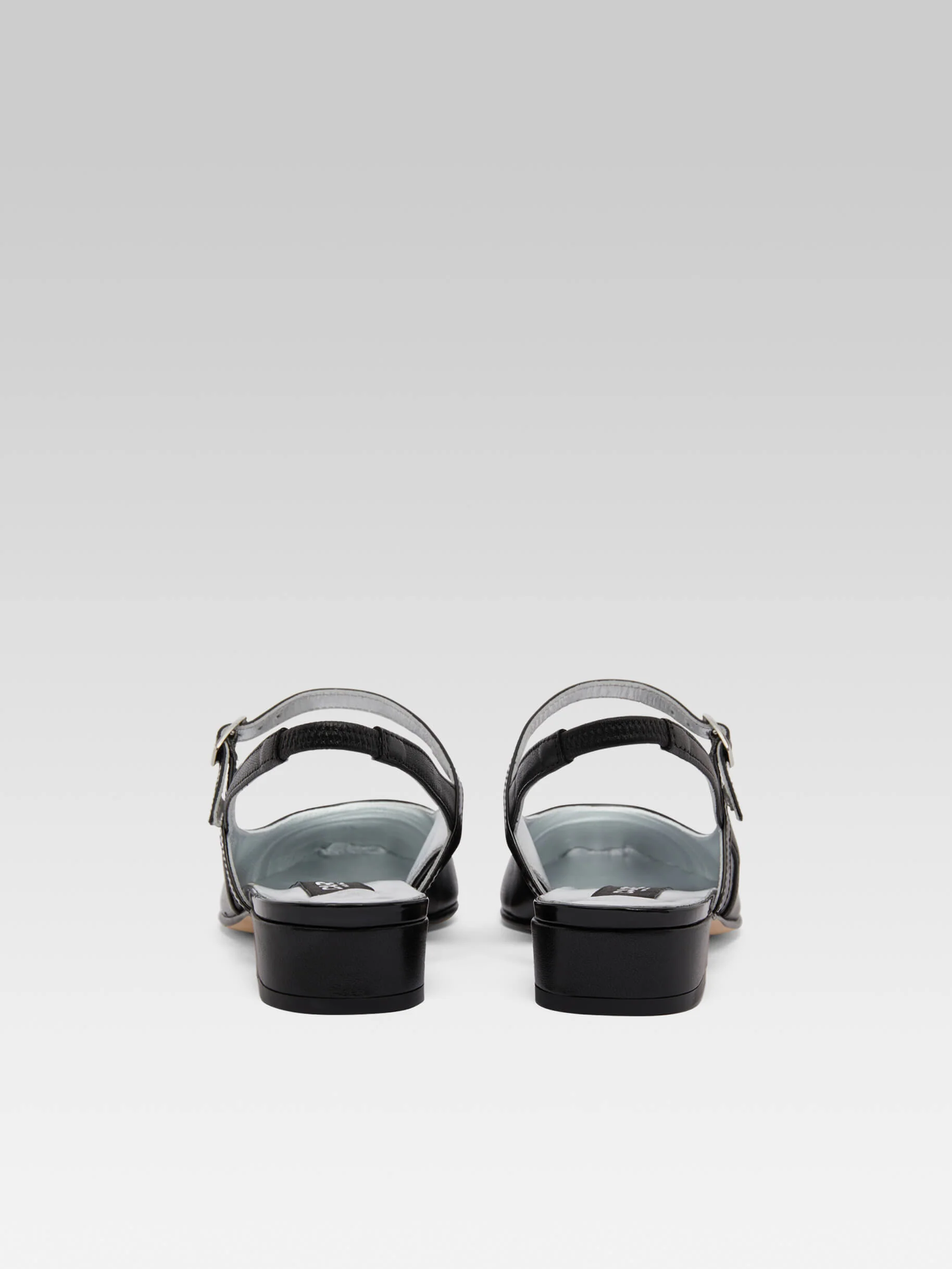 Oceano - Slingback cuir noir et cuir verni noir - Image 7