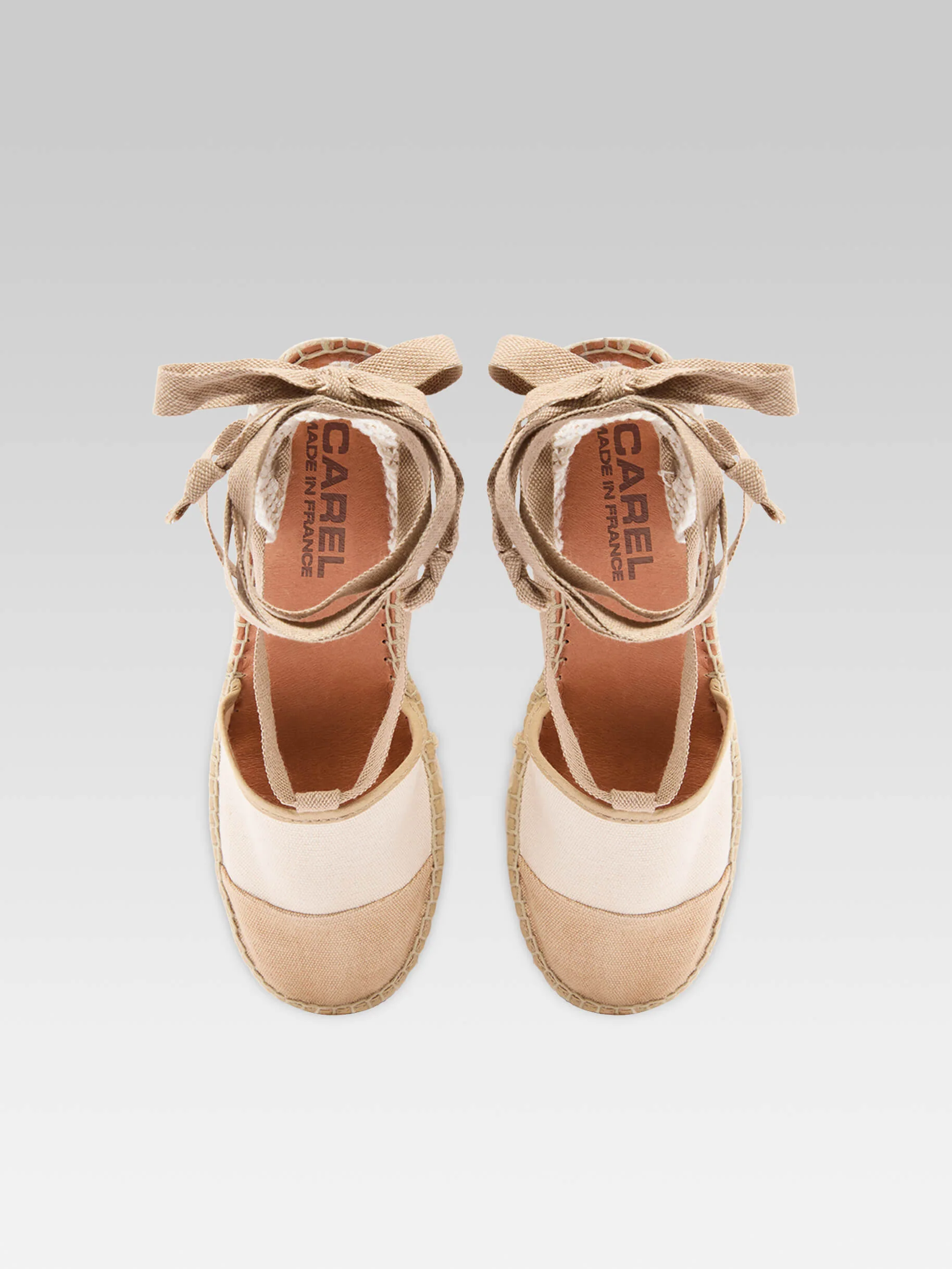 Parasol -  Espadrilles compensées toile bi-beige - Image 5