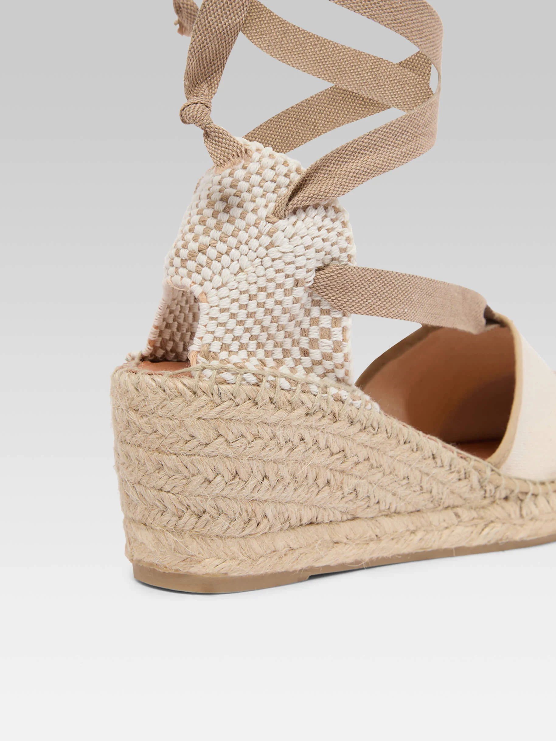 Parasol -  Espadrilles compensées toile bi-beige - Image 6