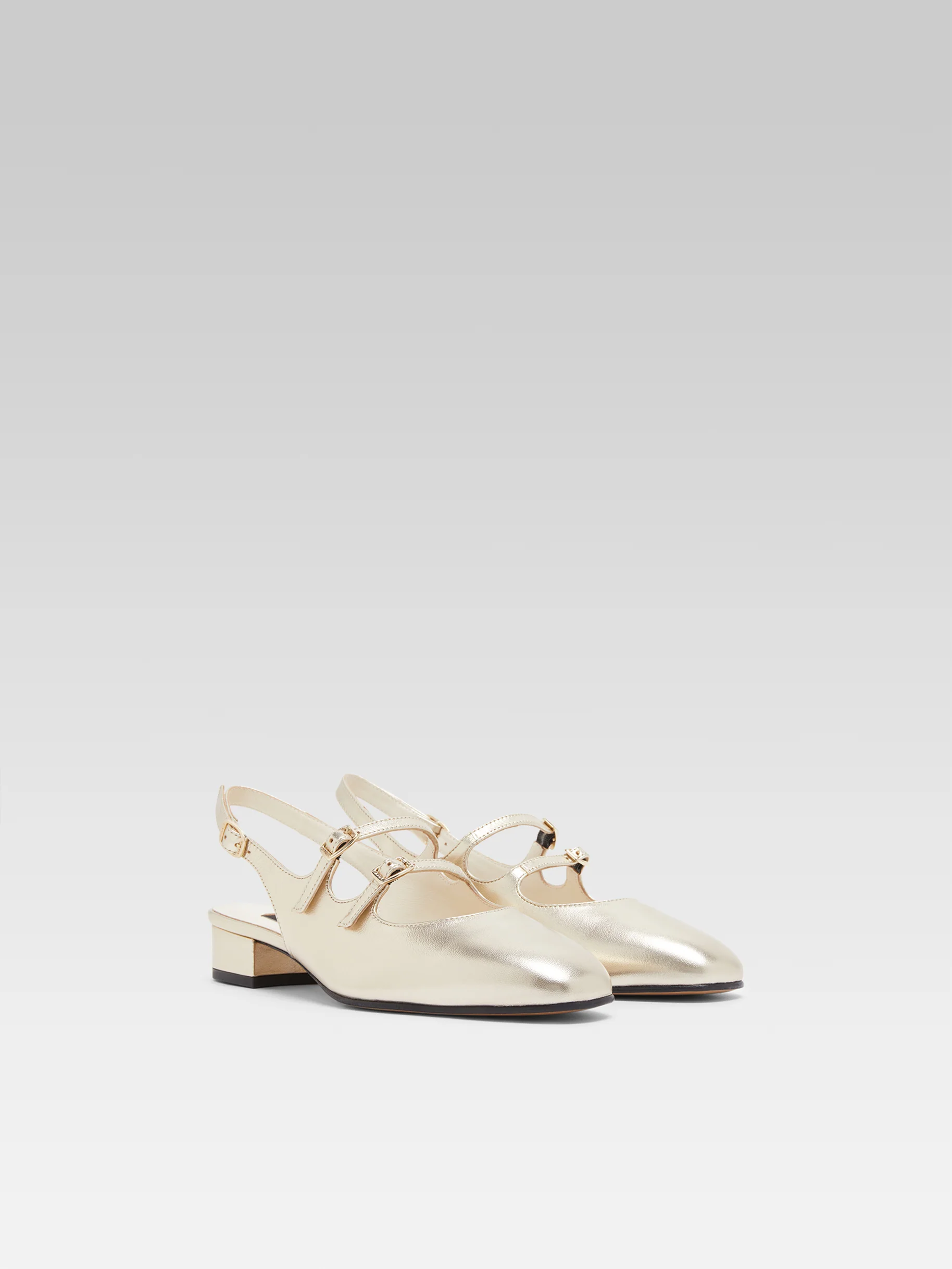 Peche - Babies slingback cuir laminé platine - Image 4