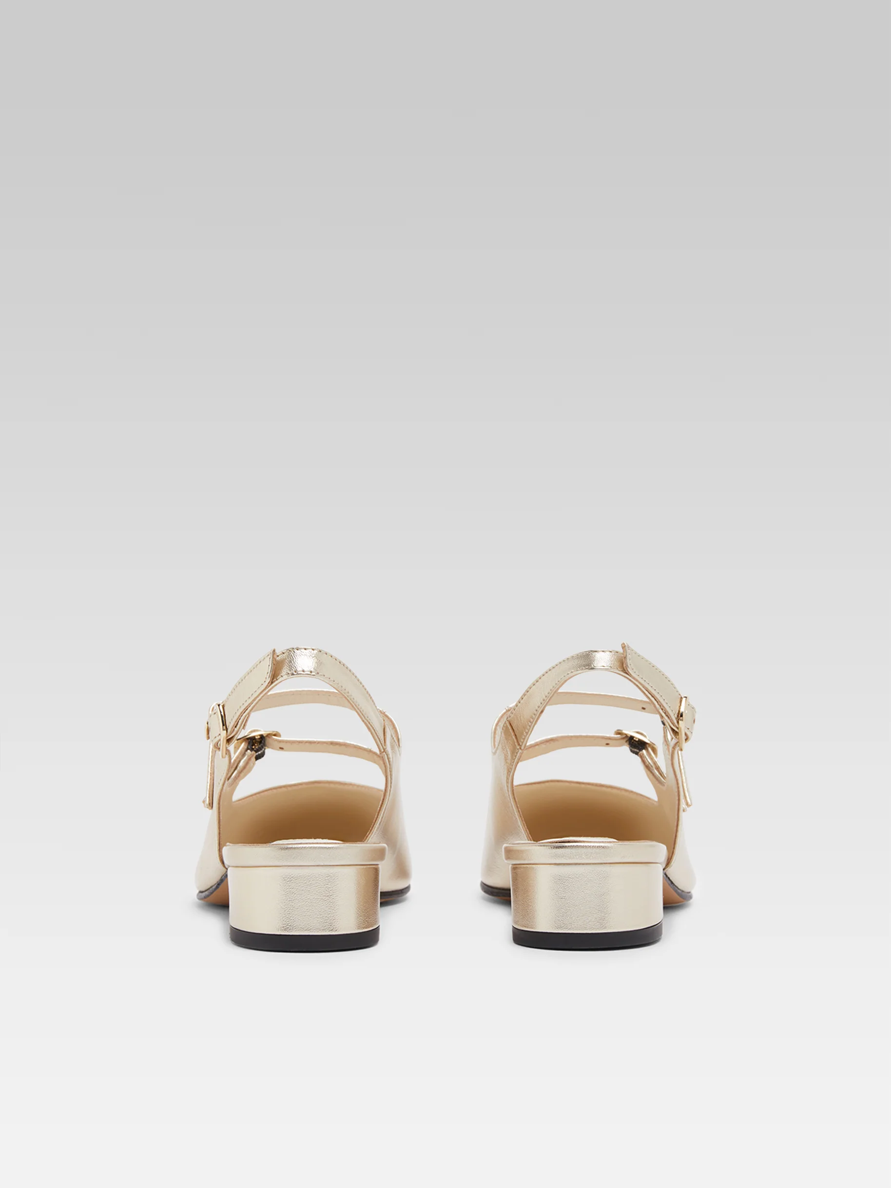 Peche - Babies slingback cuir laminé platine - Image 5