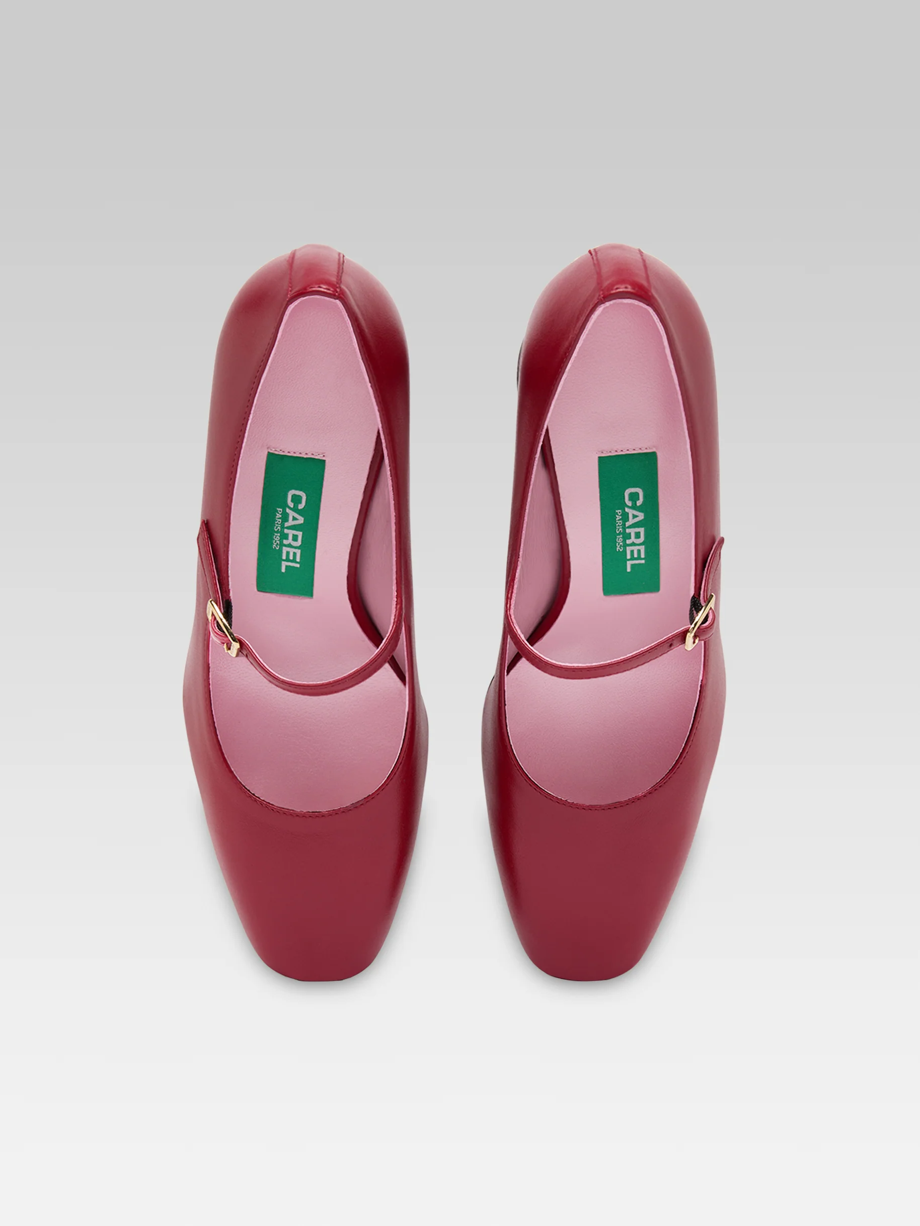 Sacha - Escarpins babies cuir upcyclé rouge - Image 5