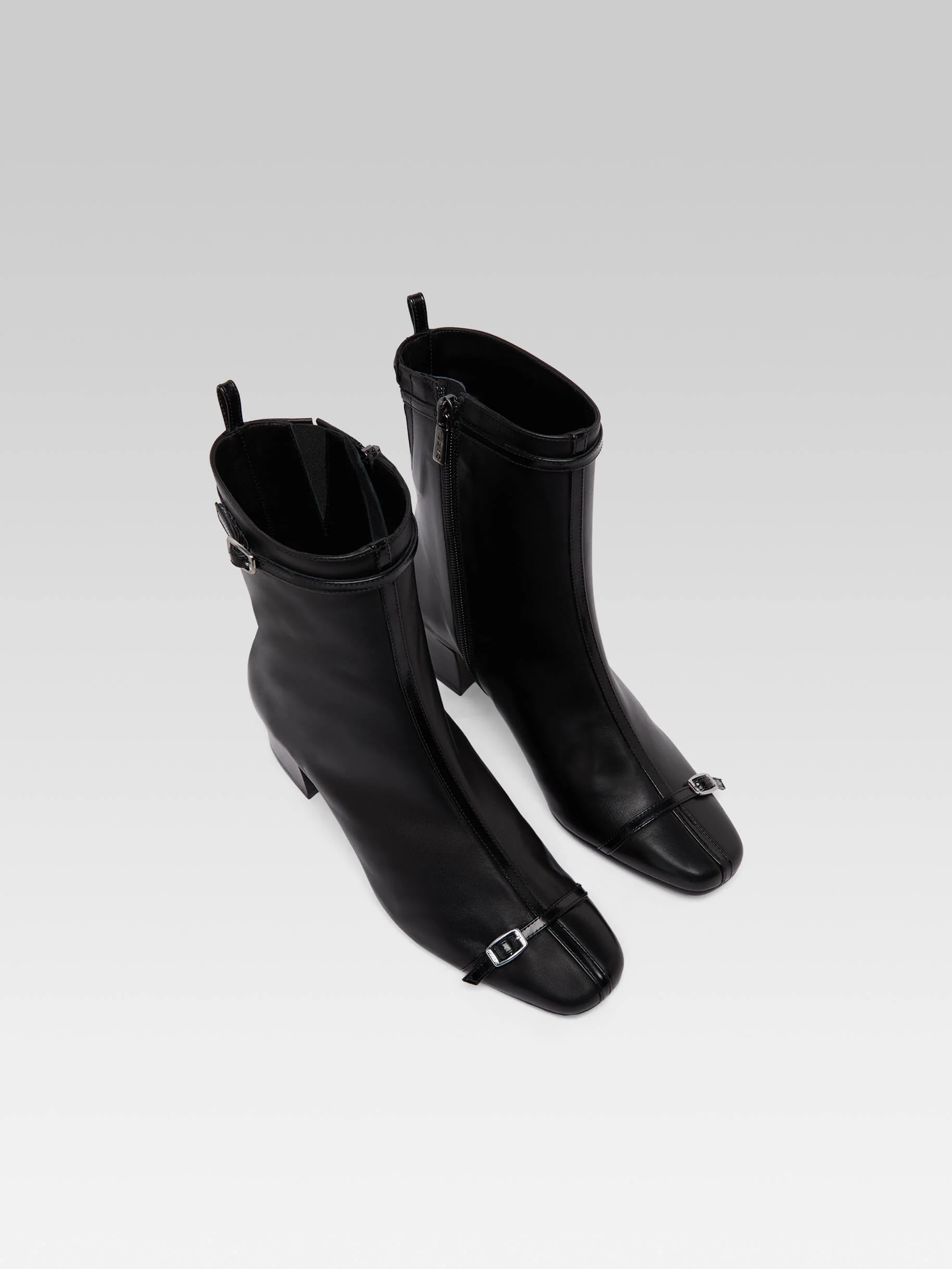 Start - Bottines cuir noir à brides - Image 4